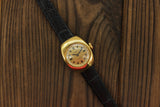 Vintage Soviet womens mechanical mini watch Chaika, gold plate case, cocktail wristwatch