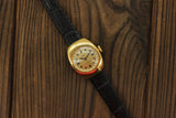 Vintage Soviet womens mechanical mini watch Chaika, gold plate case, cocktail wristwatch