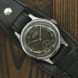 Vintage Soviet mechanical men's watch Mayak Maiak 1Mchz, black dial