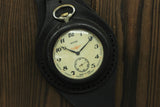 VTG Molnija 3602 Train Pocket Watch + WWI Style New Leather WRISTBAND WWII