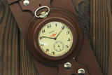 VTG Molnija 3602 Train Pocket Watch + WWI Style New Biker Leather WRISTBAND WWII