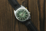 USSR vintage POLJOT SIGNAL mechanical alarm men's watch, green dial