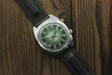 USSR vintage POLJOT SIGNAL mechanical alarm men's watch, green dial