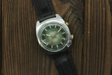 USSR vintage POLJOT SIGNAL mechanical alarm men's watch, green dial