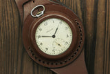 Vintage military Molnija 3602 pocket watch + WWI Style new Leather WRISTBAND