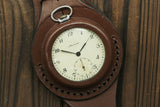 Vintage military Molnija 3602 pocket watch + WWI Style new Leather WRISTBAND