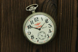 Vintage Molnija 3602 mens pocket watch Train Krasnikof