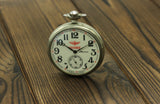 Vintage Molnija 3602 mens pocket watch Train Krasnikof