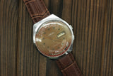 Soviet vintage mechanical wristwatch Raketa (Rocket), college calendar watch