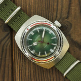 Soviet mechanical men's watch VOSTOK green Barrel Amphibian Diver