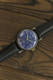 Vintage ZIM Pobeda 2602 blue dial Soviet mechanical men's casual watch, black brass case