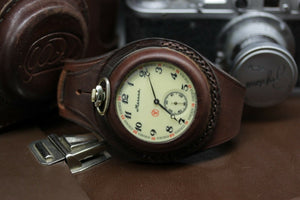 Antique WWI times New Leather STRAP (WRISTBAND) For Pocket Watch 50mm